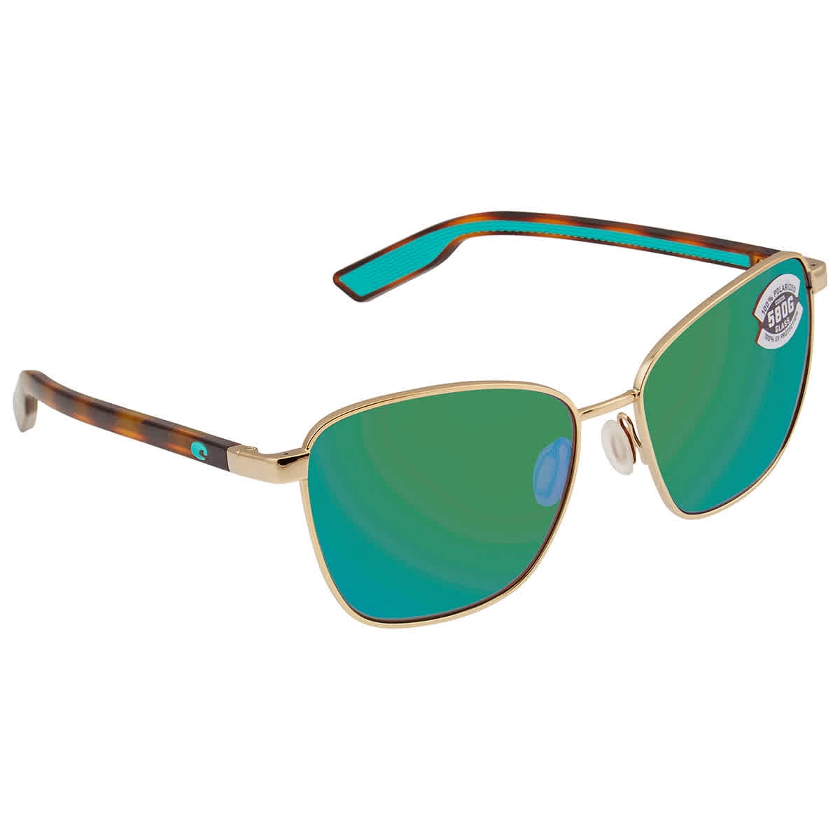 Costa Del Mar Green Paloma Mirror 580G Polarized Glass Butterfly Ladies  Sunglasses PAL 296 OGMGLP