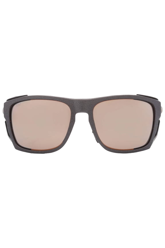 King Tide 6 Copper SIlver Mirror Polarized Glass Wrap Men's Sunglasses 6S9112 911203 58