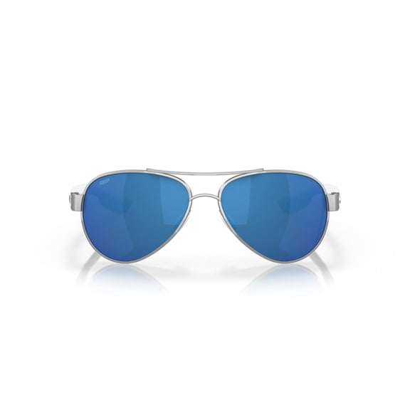 Costa Del Mar Loreto Sunglasses, Size 56 Palladium with Blue Mirror Polarized Polycarbonate 580P Lenses