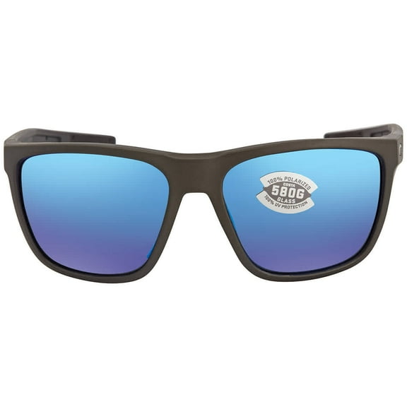Costa Del Mar Men's FERG Polarized Square Sunglasses, Moss Metallic/Blue Mirrored Polarized-580G, 59 mm