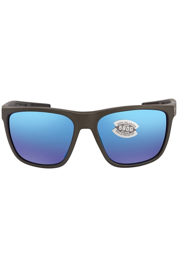 Men's FERG Polarized Square Sunglasses, Moss Metallic/Blue Mirrored Polarized-580G, 59 mm