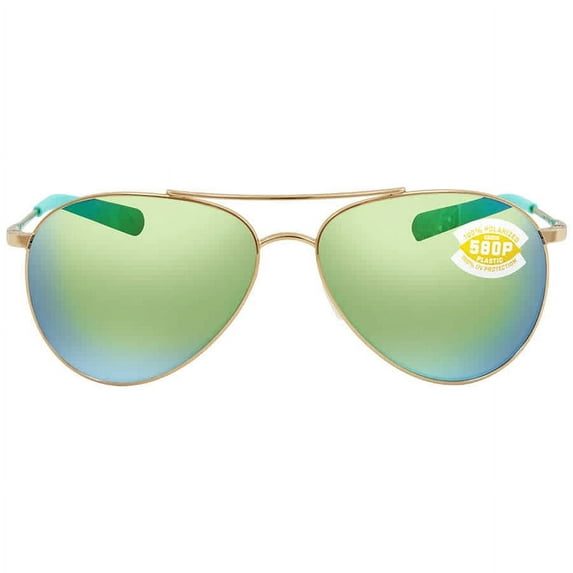 Costa Del Mar Piper Green Mirror 580G Aviator Sunglasses PIP 126 OGMP