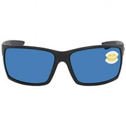Costa Del Mar Sunglasses for Men - Reefton Mens Polarized Sunglasses - Fishing, Boating & Beach UV Protection - Blackout/Blue Mirror 580P, Size 64