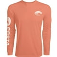 thumbnail image 1 of Costa Del Mar Men's Tech Crew Performance Long Sleeve Shirt, Salmon, Large, 1 of 3