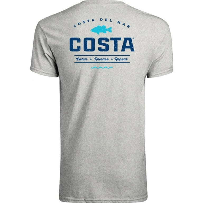 Costa Del Mar Men's Topwater Short Sleeve T Shirt, Gray Heather