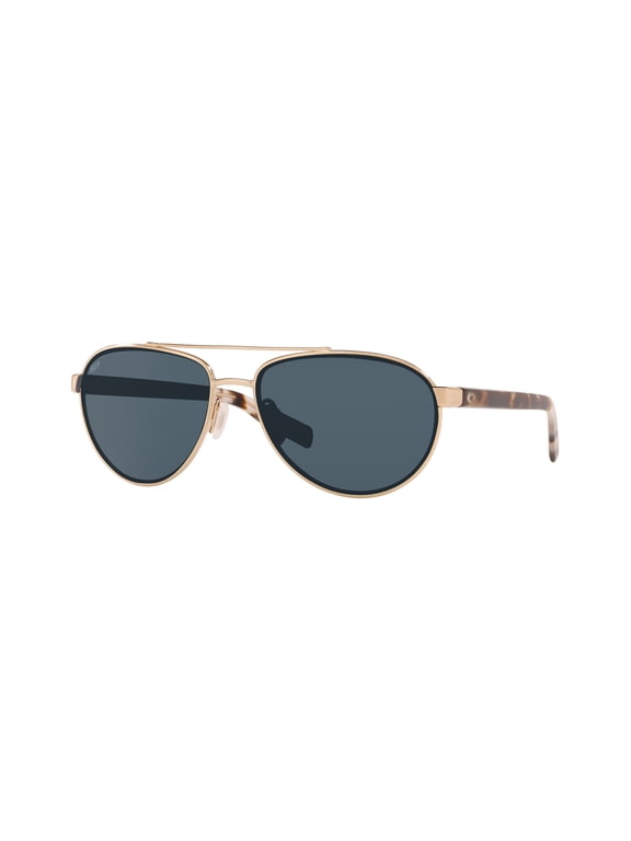 Mens Fernandina Aviator Sunglasses Brushed Gold/Grey Polarized-580p 57 Millimeters