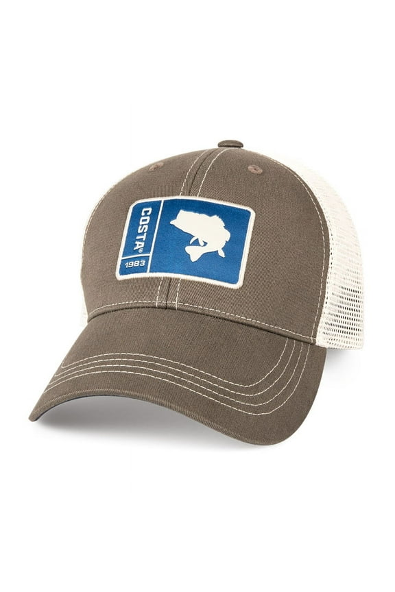 Original Patch Bass Trucker Hat, Moss/Stone