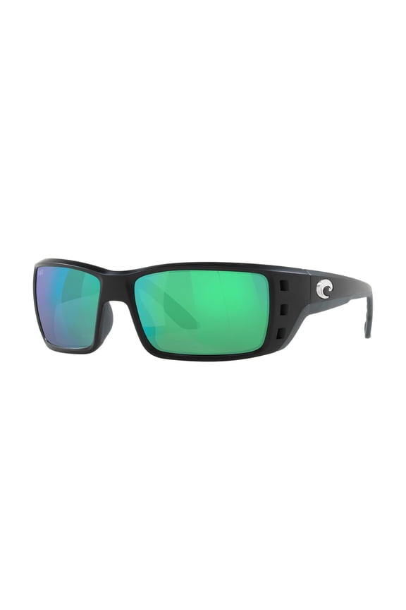 Sunglasses for Men - Permit Mens Polarized Sunglasses - Fishing, Boating & Beach UV Protection - Size 62 - Matte Black/Green Mirror 580G