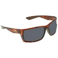 thumbnail image 1 of Costa Del Mar Reefton Gray 580P Rectangular Men's Sunglasses RFT 66 OGP, 1 of 3