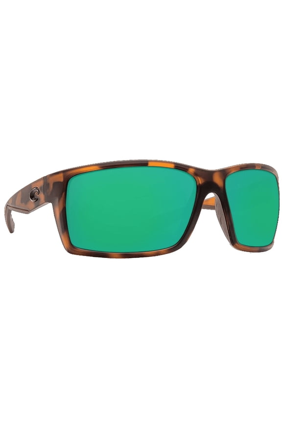 Men's Reefton Polarized Rectangular Sunglasses, Matte Retro Tort/Green Mirrored Polarized-580P, 64 mm