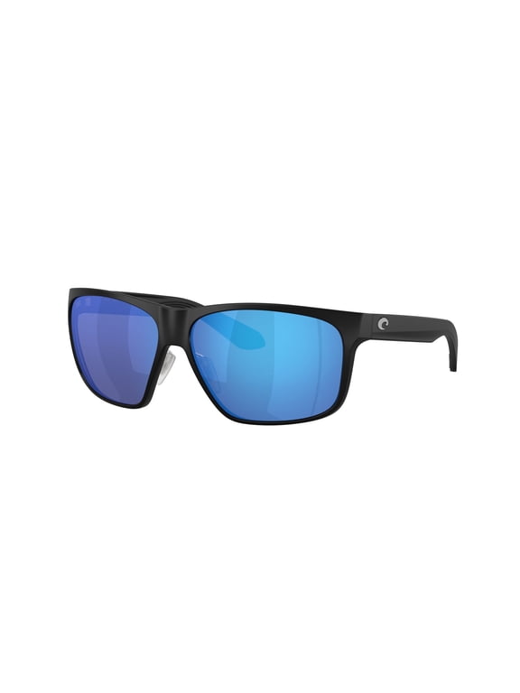 Sunglasses For Men - Trades Mens Polarized Sunglasses - Fishing, Boating & Beach UV Protection - Size 60 - Black/Blue Mirror 580G
