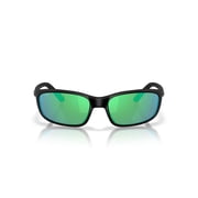 Costa Del Mar Sunglasses For Men Brine II Mens Polarized Sunglasses - Fishing, Boating & Beach UV Protection - Size 59 - Matte Black/Green Mirror 580G