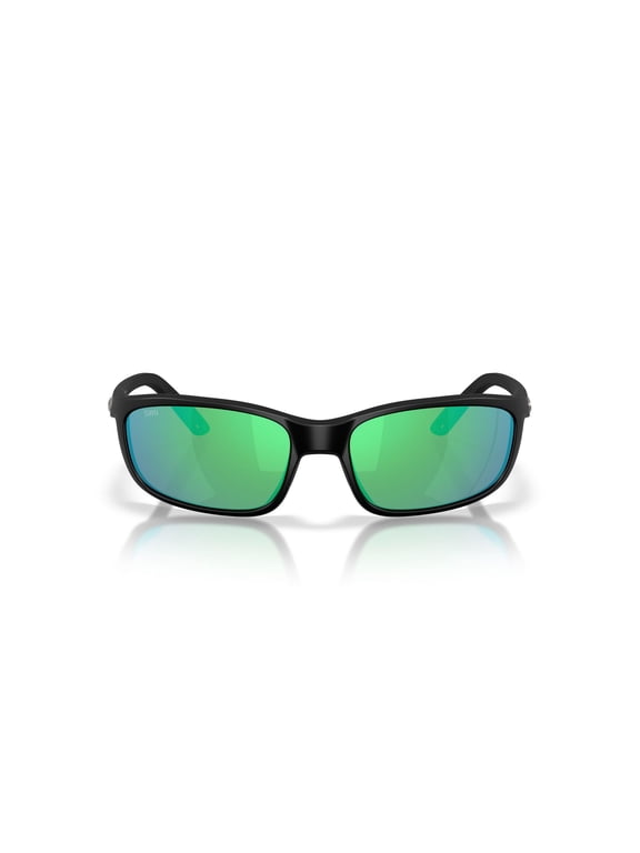 Sunglasses For Men Brine II Mens Polarized Sunglasses - Fishing, Boating & Beach UV Protection - Size 59 - Matte Black/Green Mirror 580G