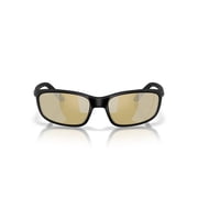 Costa Del Mar Sunglasses For Men Brine II Mens Polarized Sunglasses - Fishing, Boating & Beach UV Protection - Size 59 - Matte Black/Sunrise Silver Mirror 580G