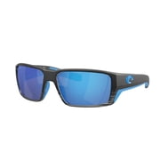 Costa Del Mar Sunglasses for Men - Fantail PRO Mens Polarized Sunglasses - Fishing, Boating & Beach UV Protection - Size 60 - Matte Smoke Crystal Fade/Blue Mirror 580G