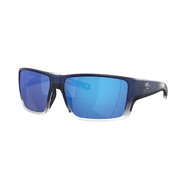Costa Del Mar Sunglasses for Men - Reefton PRO Mens Polarized Sunglasses - Fishing, Boating & Beach UV Protection - Size 63 - Deep Blue Fade/Blue Mirror 580G