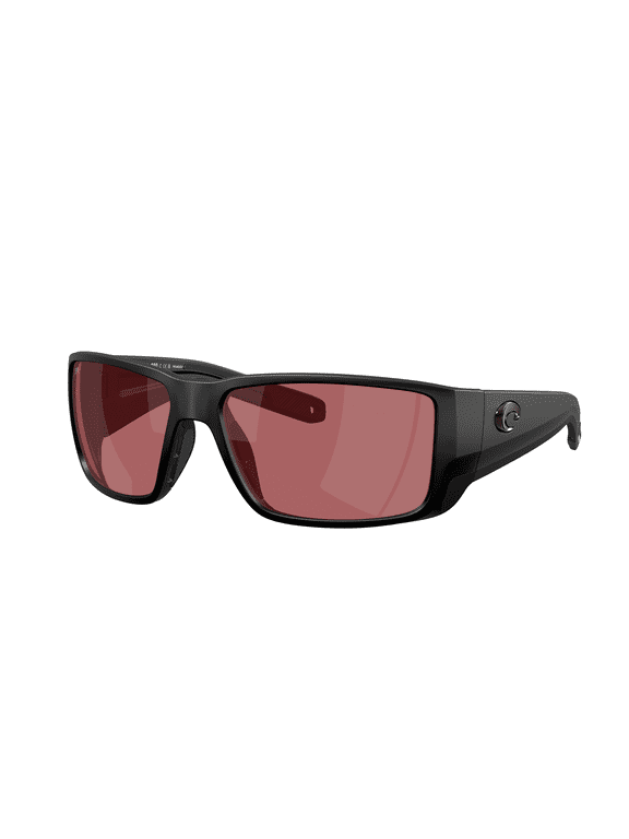 Sunglasses for Men - Blackfin PRO Mens Polarized Sunglasses - Fishing, Boating & Beach UV Protection - Size 60 - Matte Black/Rose 580G