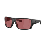 Costa Del Mar Sunglasses for Men - Reefton PRO Mens Polarized Sunglasses - Fishing, Boating & Beach UV Protection - Size 63 - Matte Black/Rose 580G