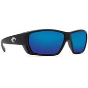 Costa Del Mar Sunglasses for Men - Tuna Alley Readers Mens Polarized Sunglasses - Fishing, Boating & Beach - 580P Matte Black/Blue Mirror, C-Mate 1.50, Size 62