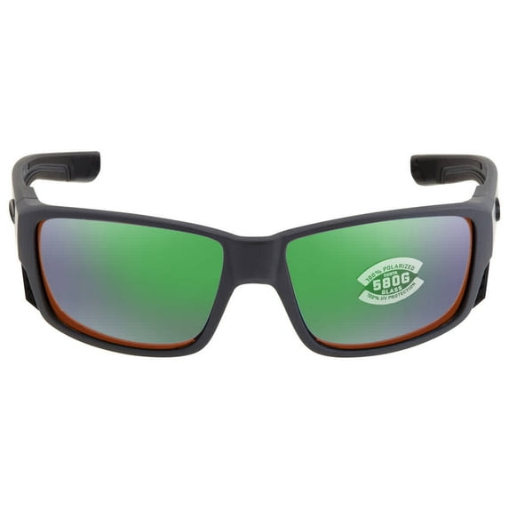 Costa Del Mar Tuna Alley Pro Green Mirror Polarized Glass Rectangular Men's Sunglasses 6S9105 910508 60