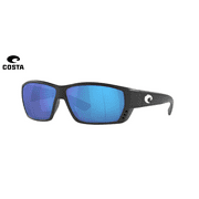 Costa Del Mar Sunglasses for Men - Tuna Alley Mens Polarized Sunglasses - Fishing, Boating & Beach UV Protection - Size 62 - Matte Black/Blue Mirror 580G
