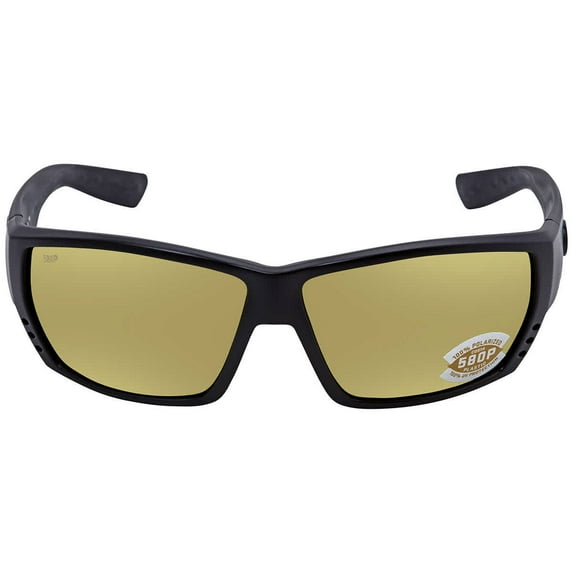 COSTA DEL MAR 06S9009 900907 Sunglasses Black Frame Yellow Mirror Lenses 62mm