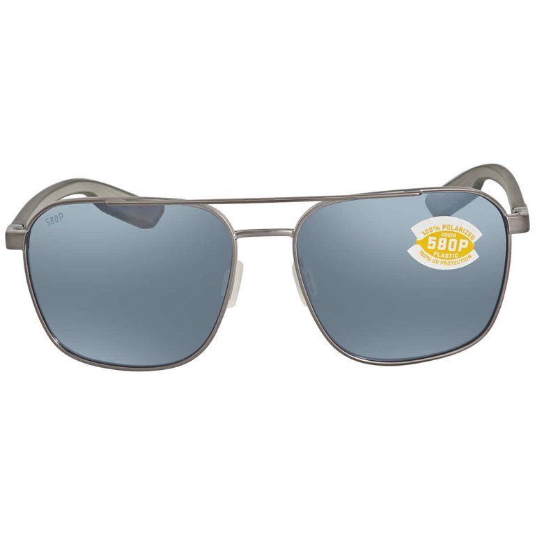 Costa Del Mar WADER Grey Silver Mirror Polarized Polycarbonate Men's  Sunglasses WDR 294 OSGP 58 