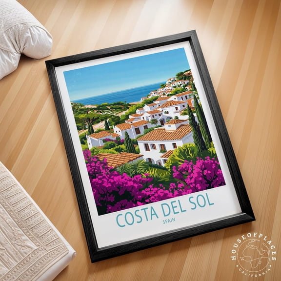 Costa Del Sol Spain Southern Andalusia Seascape Art Print, Unframed Paper Poster 8x10in