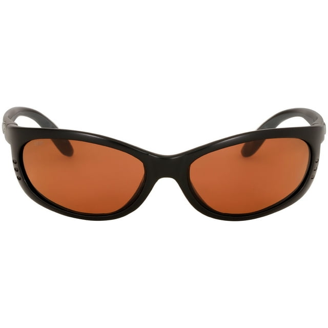 Costa Fathom Matte Black Plastic Frame Copper Lens Men's Sunglasses FA11OCP