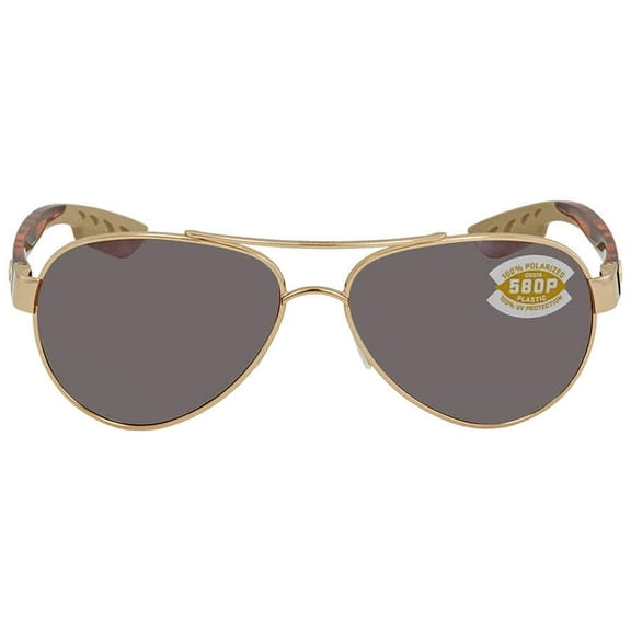 Costa Loreto Rose Gold Metal Frame Copper Silver Mirror Lens Unisex Sunglasses LR64OSCP