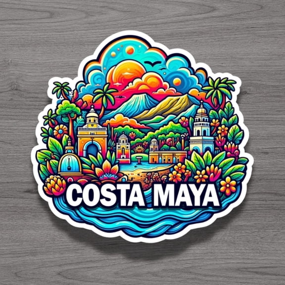Costa Maya Mexico Fridge Magnet Travel Souvenir Laptop Sticker Destination Decor