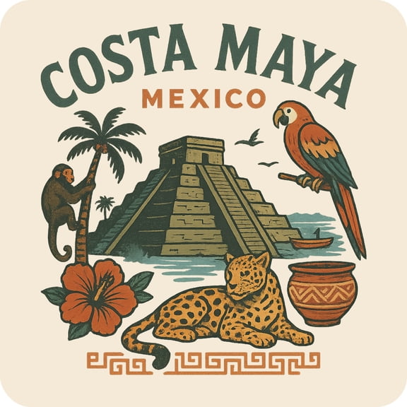 Costa Maya Mexico Keepsakes Souvenir Vinyl Sticker – Destination Travel Keepsake Collectible (3-Inches Wide)