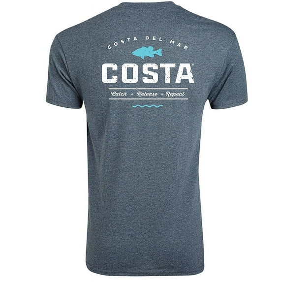 Costa Mens Topwater Short Sleeve T-Shirt Dark Heather Small