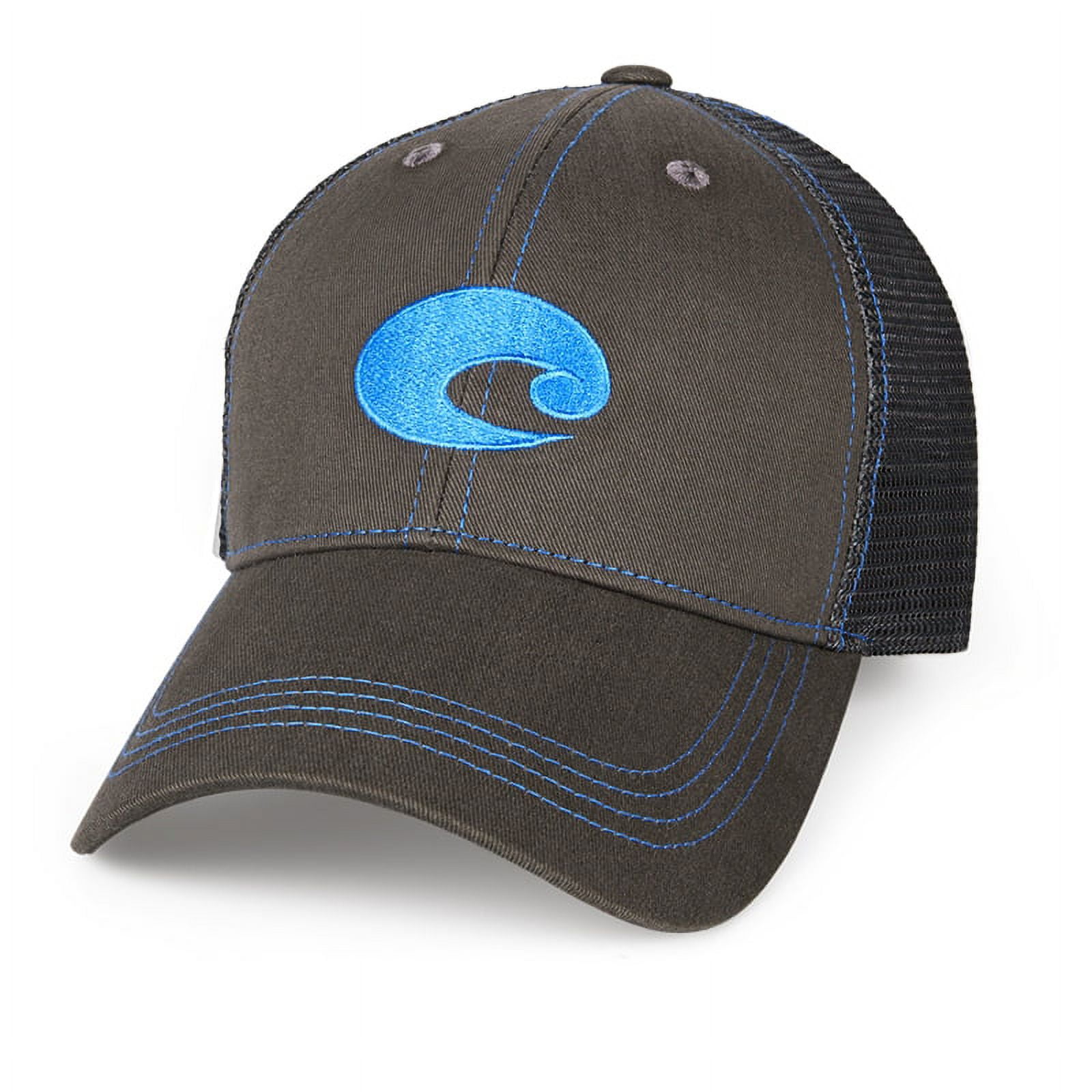 Costa Neon Trucker Cap with Offset Logo - Neon Blue