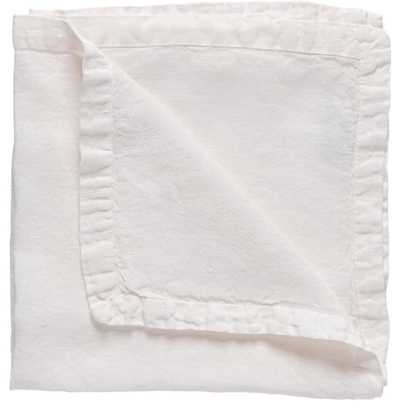 Costa Nova Set of 4 Linen Napkins 18.5''x18.5" Maria Collection White Elegant Table Linens Restaurant Home Quality Tablelinen