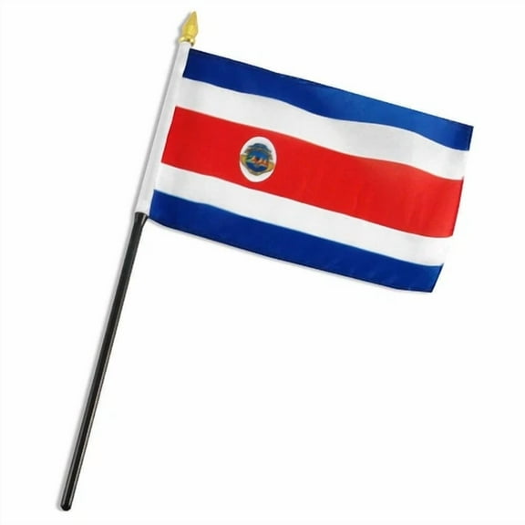 4"X6" Costa Rica Stick Flag Table Staff Desk Table