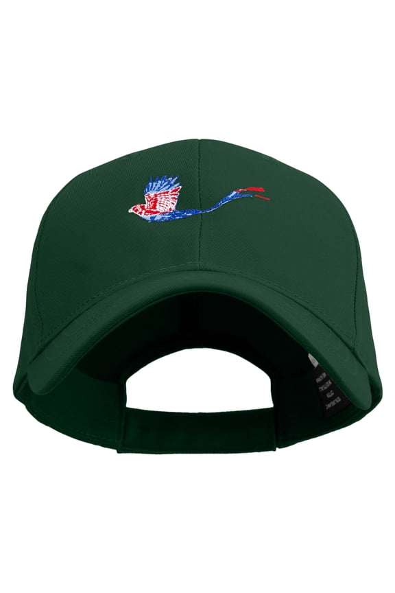 Costa Rica Bird Embroidered Solid Cotton Twill Low Profile Snap Cap - Dk Green OSFM