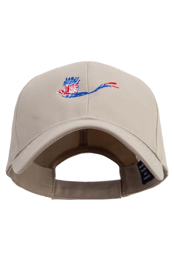 Costa Rica Bird Embroidered Solid Cotton Twill Low Profile Snap Cap - Khaki OSFM
