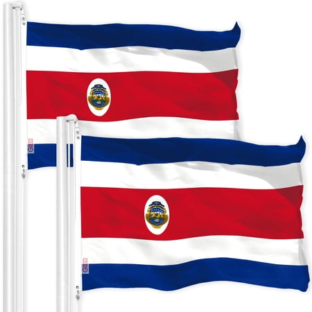 Costa Rica Costa Rican Flag 3x5FT 2-Pack 150D Printed Polyester By G128