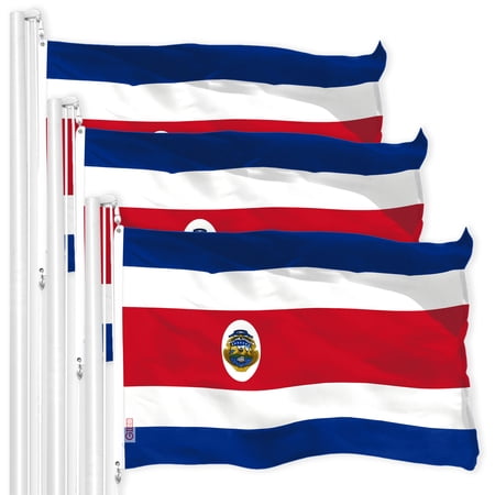 Costa Rica Costa Rican Flag 3x5FT 3-Pack 150D Printed Polyester By G128