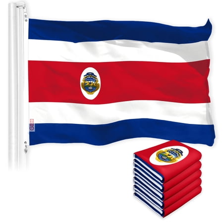 Costa Rica Costa Rican Flag 3x5FT 5-Pack 150D Printed Polyester By G128