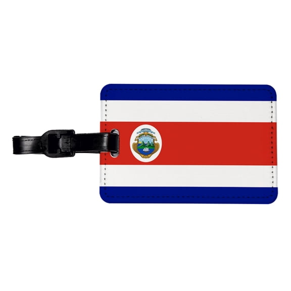 Costa Rica Country Flag Faux Leather Travel Luggage Tag