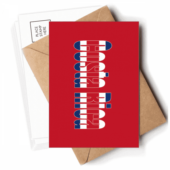 Costa Rica Country Flag Name Postcards Envelopes Blank Note Cards Mailing