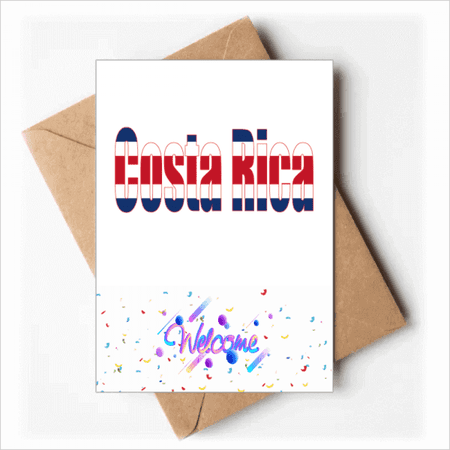 Costa Rica Country Flag Name Welcome Back Greeting Cards Envelopes Blank