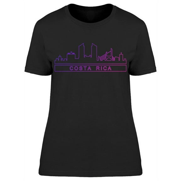 Costa Rica Detailed Skyline T-Shirt Women -Image by Shutterstock, Female 3X-Large