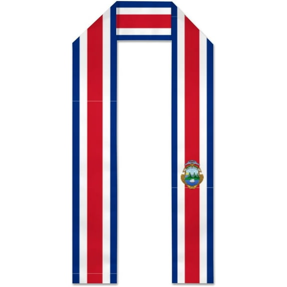Costa Rica Flag Graduation Stole Graduate Shawl Sash Scraf Gift For Abroad Student International Study (Square)
