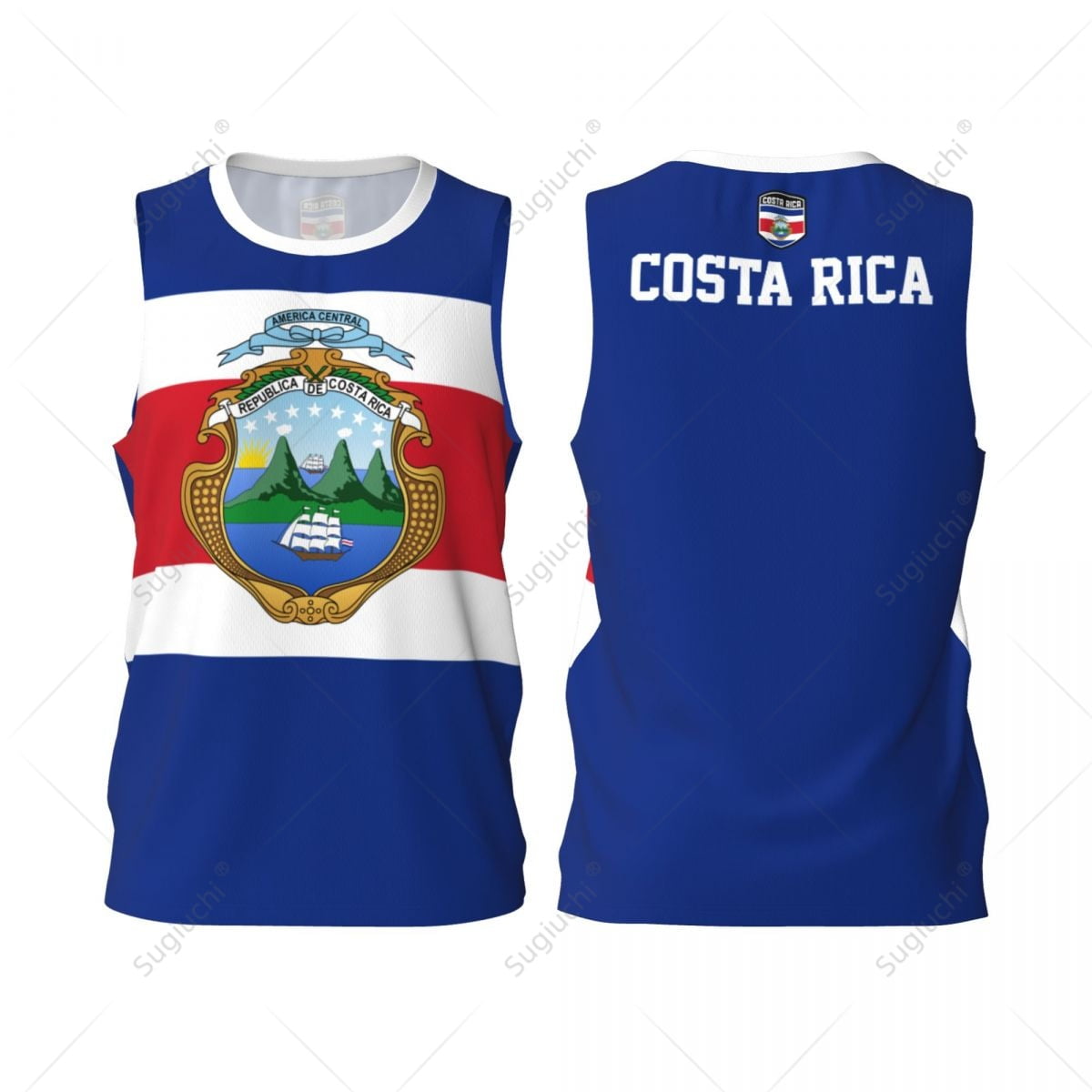 Costa Rica Flag Men Basketball Sports Jersey Running Fitness - Main Image
