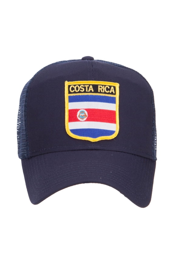 Costa Rica Flag Patched Mesh Cap - Navy OSFM