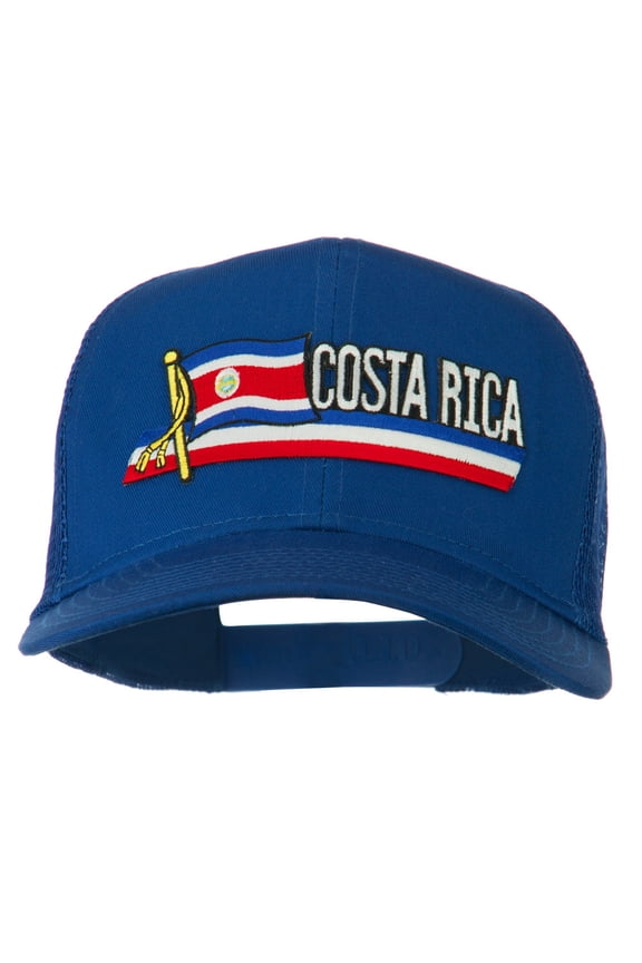 Costa Rica Flag Patched Mesh Cap - Royal OSFM