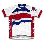 Costa Rica Flag Short Sleeve Cycling Jersey  for Women - Size S
